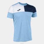 Joma 82P4R2911 السماء الزرقاء البحرية الزرقاء البيضاء قميص طاقم قصير الأكمام v رجال