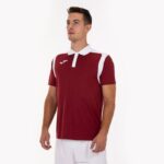 Joma 82P4R2985 بورجوندي أبيض بطولة قميص بولو بأكمام قصيرة v رجال - Image 4