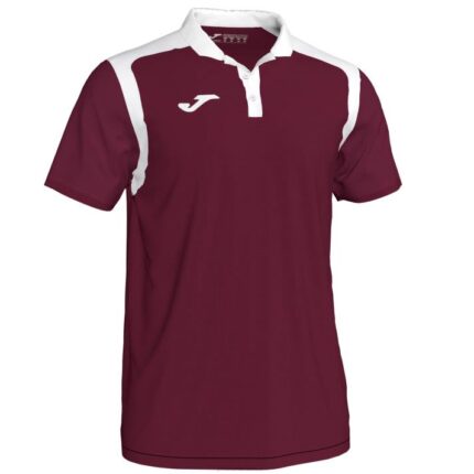 Joma 82P4R2985 بورجوندي أبيض بطولة قميص بولو بأكمام قصيرة v رجال