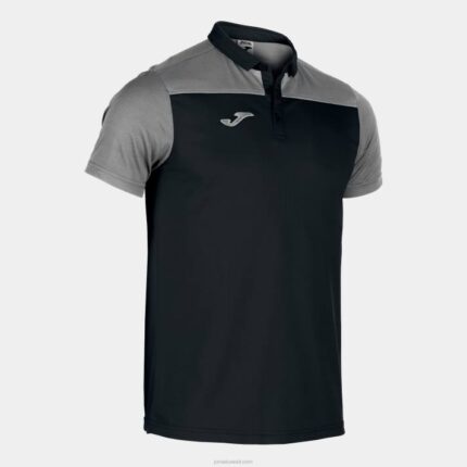 Joma 82P4R2987 أسود اللون الرمادي قميص بولو بأكمام قصيرة هواية II رجال
