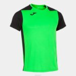 Joma 82P4R3049 نيون أخضر أسود قميص قصير الأكمام سجل الثاني رجال