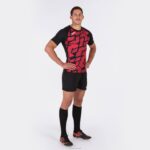 Joma 82P4R3050 أسود أحمر قميص بأكمام قصيرة myskin iii رجال - Image 4