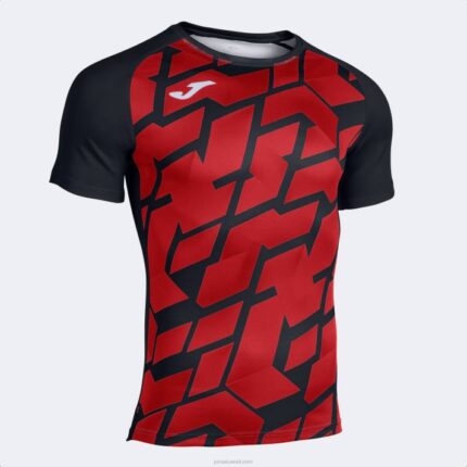 Joma 82P4R3050 أسود أحمر قميص بأكمام قصيرة myskin iii رجال