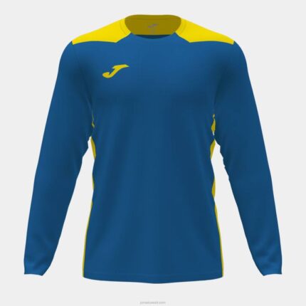 Joma 82P4R3067 الأزرق الملكي الأصفر بطولة القميص بأكمام طويلة vi رجال