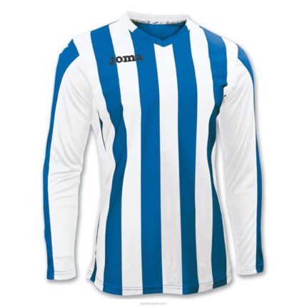 Joma 82P4R3092 أزرق ملكي أبيض قميص بأكمام طويلة رجال