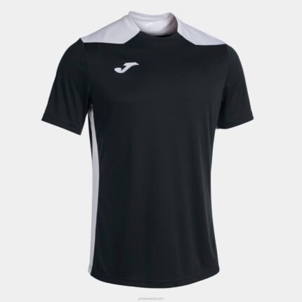 Joma 82P4R3121 أسود أبيض بطولة قميص قصير الأكمام سادسا رجال