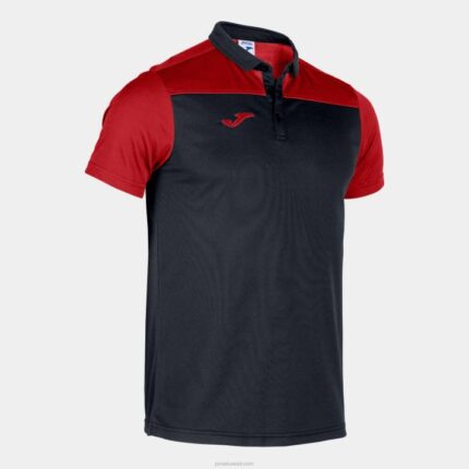 Joma 82P4R3125 أسود أحمر قميص بولو بأكمام قصيرة هواية II رجال