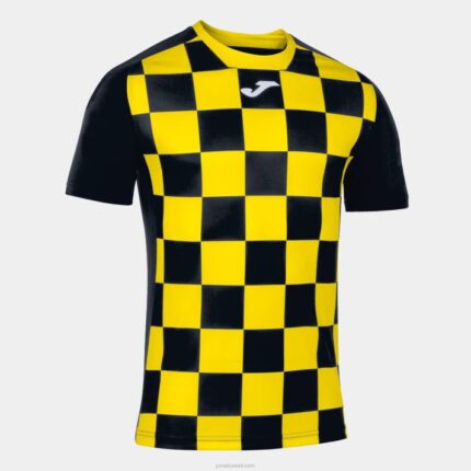 Joma 82P4R3131 أصفر مسود قميص بأكمام قصيرة العلم الثاني رجال