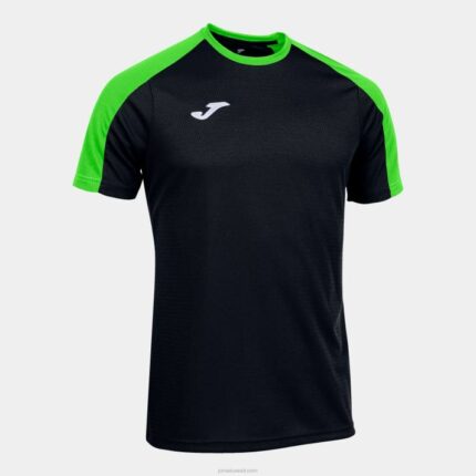 Joma 82P4R3177 أسود أخضر نيون قميص البطولة البيئية قصيرة الأكمام رجال