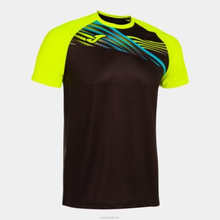 Joma 82P4R3203 أسود أصفر فلوري قميص قصير الأكمام النخبة x رجال