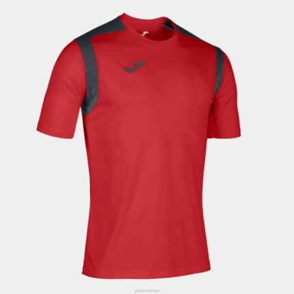 Joma 82P4R3212 أحمر أسود بطولة قميص قصير الأكمام v رجال