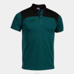 Joma 82P4R3217 أخضر أسود قميص بولو قصير الأكمام الفائز الثاني رجال