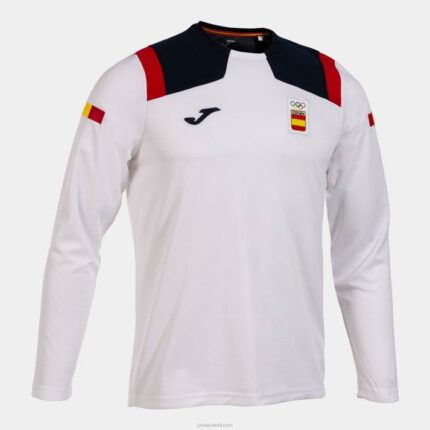 Joma 82P4R3233 أبيض قميص طويل الأكمام اللجنة الأولمبية الإسبانية