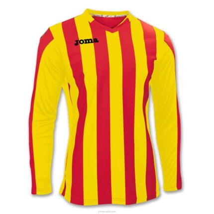 Joma 82P4R3253 احمر اصفر قميص بأكمام طويلة رجال