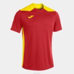 Joma 82P4R3259 احمر اصفر بطولة قميص قصير الأكمام سادسا رجال