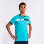 Joma 82P4R3284 الفلورسنت الفيروز الأزرق الداكن الأبيض قميص قصير الأكمام المحكمة رجال - Image 4