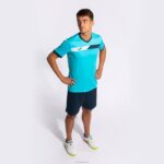 Joma 82P4R3284 الفلورسنت الفيروز الأزرق الداكن الأبيض قميص قصير الأكمام المحكمة رجال - Image 8