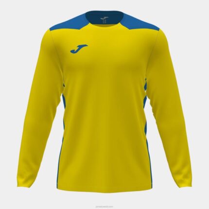 Joma 82P4R3322 أصفر أزرق ملكي بطولة القميص بأكمام طويلة vi رجال
