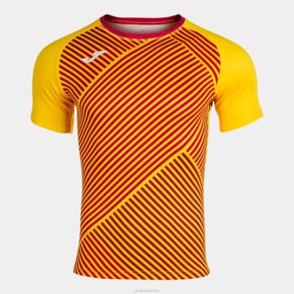 Joma 82P4R3334 اصفر احمر قميص بأكمام قصيرة haka ii رجال