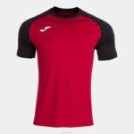 Joma 82P4R3337 أحمر أسود قميص قصير الأكمام للعمل الجماعي رجال