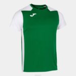 Joma 82P4R3342 أبيض أخضر قميص قصير الأكمام سجل الثاني رجال