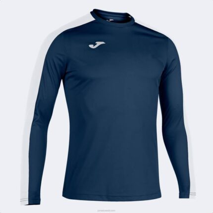 Joma 82P4R3368 الأزرق الداكن الأبيض أكاديمية قميص بأكمام طويلة III رجال