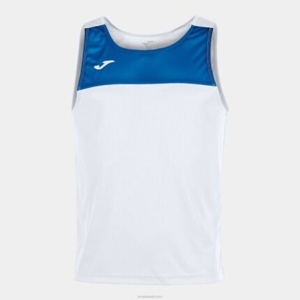 Joma 82P4R3380 أبيض أزرق ملكي سباق تي شيرت بلا أكمام رجال