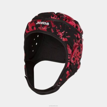 Joma 82P4R3395 أسود أحمر حماية خوذة سلامة الرجبي