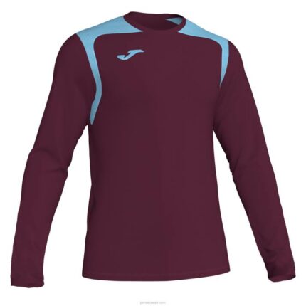 Joma 82P4R3397 بورجوندي السماء الزرقاء بطولة القميص بأكمام طويلة v رجال