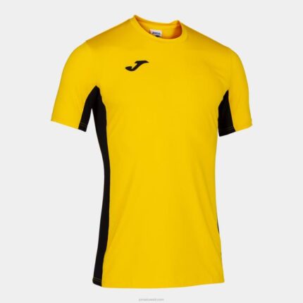Joma 82P4R3399 أصفر أسود قميص بأكمام قصيرة superliga رجال