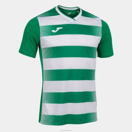 Joma 82P4R3445 أبيض أخضر قميص بكم قصير europa v رجال