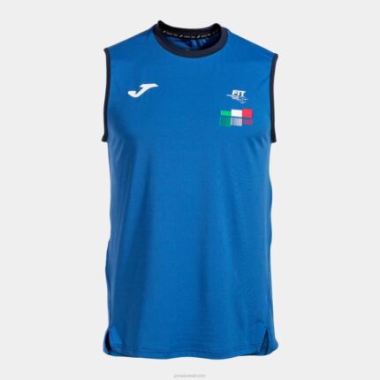 Joma 82P4R3462 الأزرق الملكي بلا أكمام تي شيرت الاتحاد الإيطالي للتنس