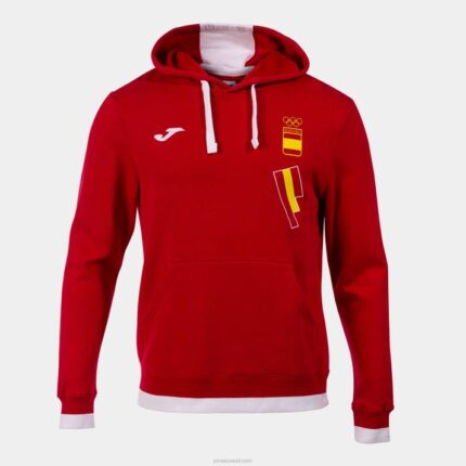 Joma 82P4R3464 احمر ابيض مقنع سترة الترفيه اللجنة الأولمبية الإسبانية