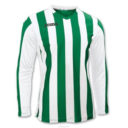 Joma 82P4R3471 أبيض أخضر قميص بأكمام طويلة رجال