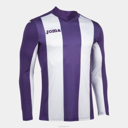 Joma 82P4R3526 أبيض أرجواني قميص بيزا كم طويل رجال