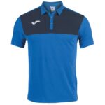 Joma 82P4R3533 الأزرق الملكي الأزرق الداكن قميص بولو قصير الأكمام من القطن الفائز رجال