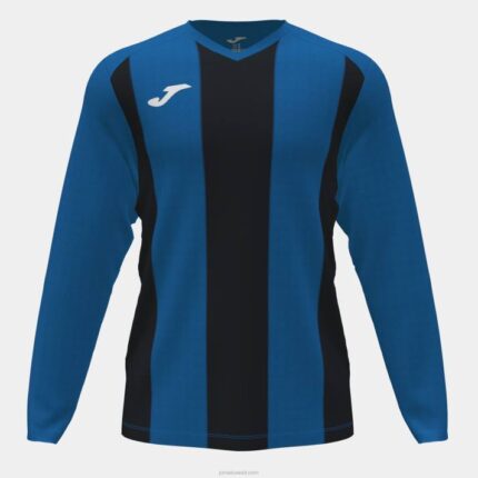 Joma 82P4R3562 الأزرق الملكي الأسود قميص طويل الأكمام بيزا الثاني رجال
