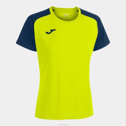 Joma 82P4R3605 الفلورسنت الأصفر الأزرق الداكن قميص بأكمام قصيرة أكاديمية رابعا نحيف