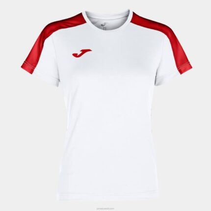 Joma 82P4R3606 أبيض أحمر أكاديمية قميص بأكمام قصيرة iii نحيف