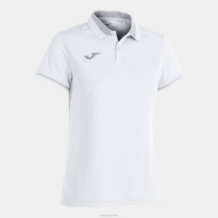 Joma 82P4R3687 ابيض رمادي بطولة قميص بولو قصير الاكمام vi نحيف