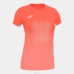 Joma 82P4R3761 نيون المرجان الأبيض قميص قصير الأكمام النخبة السابع نحيف