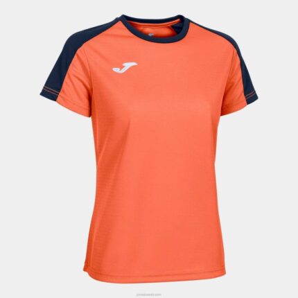 Joma 82P4R3819 الفلورسنت البرتقالي والأزرق الداكن قميص البطولة البيئية قصيرة الأكمام نحيف
