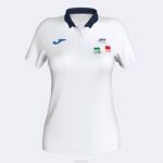 Joma 82P4R3837 أبيض قميص بولو قصير الاكمام الاتحاد الايطالي للتنس نحيف