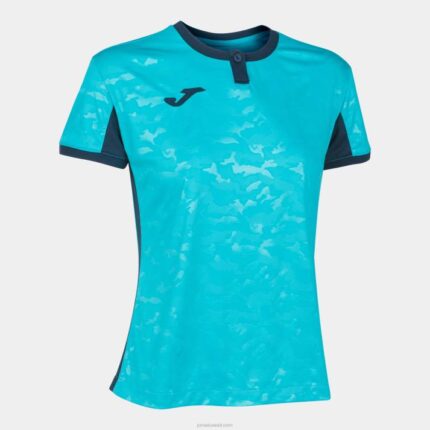 Joma 82P4R3977 الفلورسنت الفيروز الأزرق الداكن قميص قصير الأكمام toletum الثاني نحيف