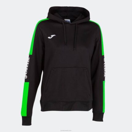 Joma 82P4R4044 أسود أخضر نيون بطولة سترة مقنعين الرابع نحيف