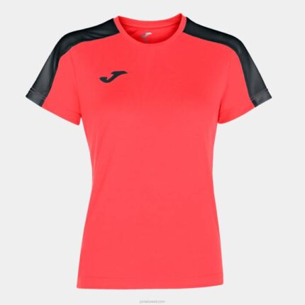 Joma 82P4R4055 نيون المرجان الأسود أكاديمية قميص بأكمام قصيرة iii نحيف
