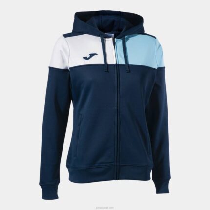 Joma 82P4R4064 الأزرق الداكن السماء الزرقاء البيضاء طاقم سترة مقنعين v نحيف