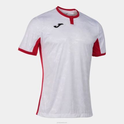 Joma 82P4R4143 أبيض أحمر قميص قصير الأكمام toletum الثاني رجال