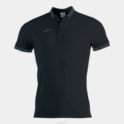 Joma 82P4R4234 أسود قميص بولو قصير الأكمام Bali II رجال