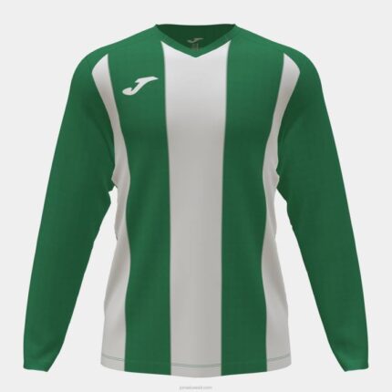 Joma 82P4R4276 أبيض أخضر قميص طويل الأكمام بيزا الثاني رجال